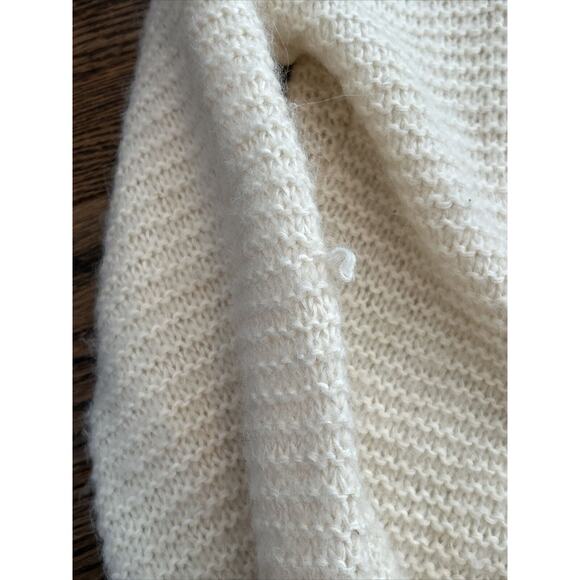 Free People Size S Alpaca Blend Sweater All Mine Ivory Oversize Chunky Pullover - Picture 4 of 7